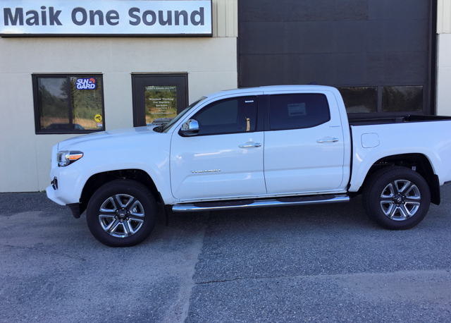 Toyota 2018 Tacoma with professional window tint in North Bay